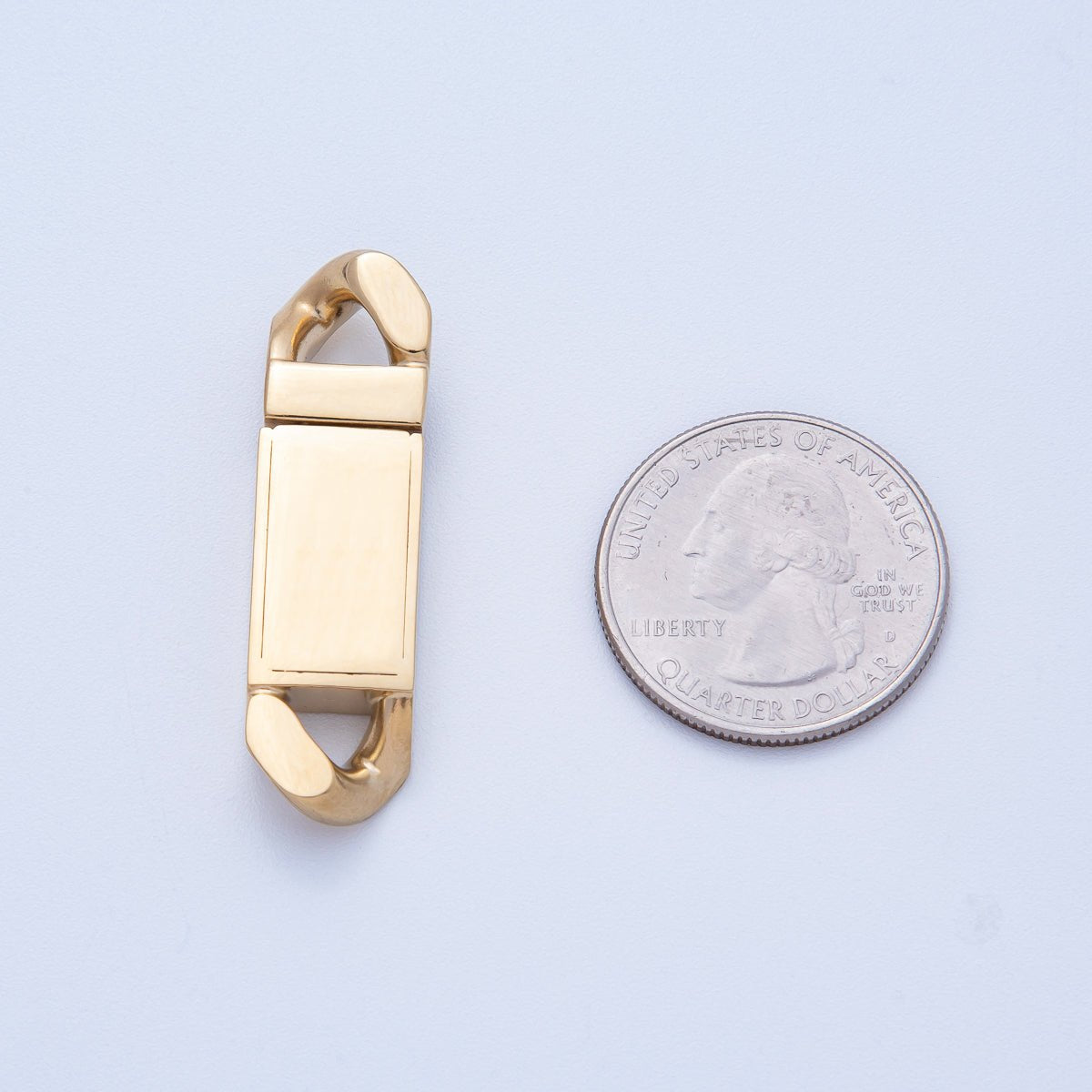 18K Gold PVD Stainless Steel 30.5mm, 40.5mm Minimalist Curb Chain Insert Clasps Closure Finding | Z1660 Z1661