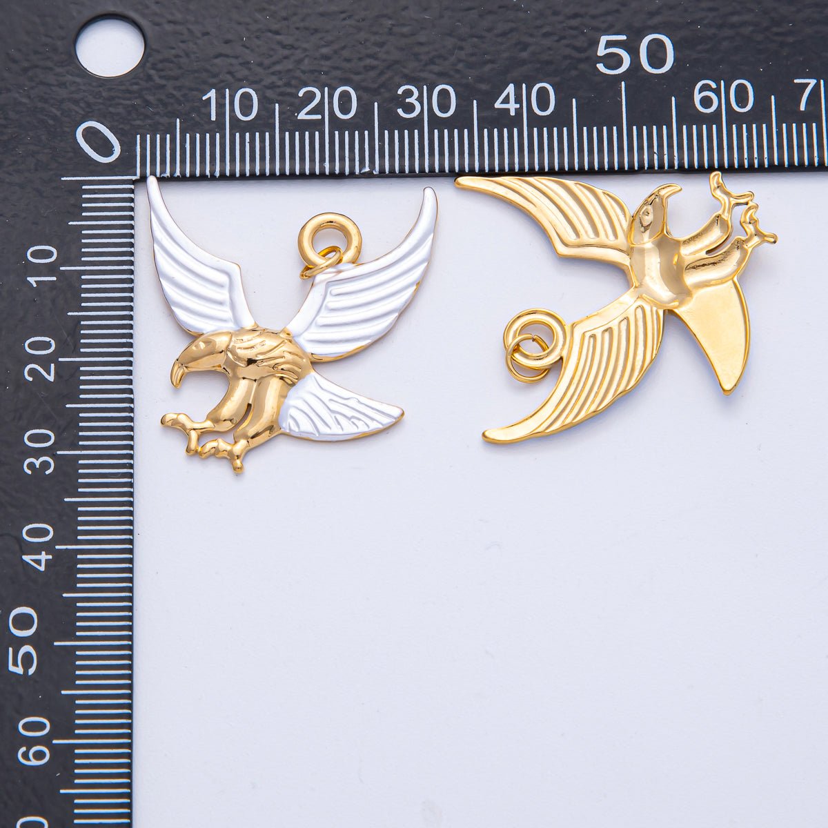 Stainless Steel 35mm Eagle Bird Mixed Metal Statement Charm | J913
