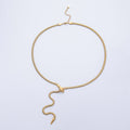 18K Gold PVD Stainless Steel4mm Herringbone Snake Lariat Adjustable Chain 25 Inch Necklace | WA-3979