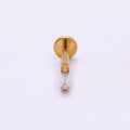 Titanium 5mm Baguette CZ Single Cartilage Piercing Flat Back Stud in Gold & Silver | BJ-00021 BJ-00022