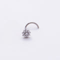 Titanium 5mm Clear CZ Flower Cartilage Nose Single Piercing Stud | BJ-00024
