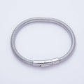 Stainless Steel 5mm Minimalist Snake Chain 8 Inch Bracelet in Gold & Silver | WA-03859 WA-01378