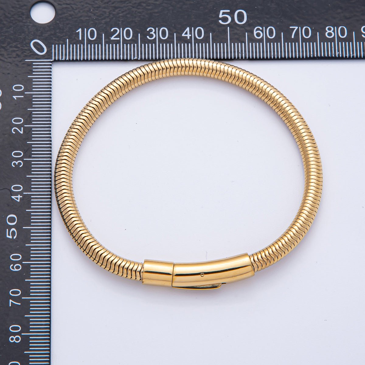 Stainless Steel 5mm Minimalist Snake Chain 8 Inch Bracelet | WA-3859