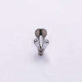 Titanium 5mm V-Shaped Baguette CZ Single Cartilage Piercing Flat Back Stud | BJ-00026