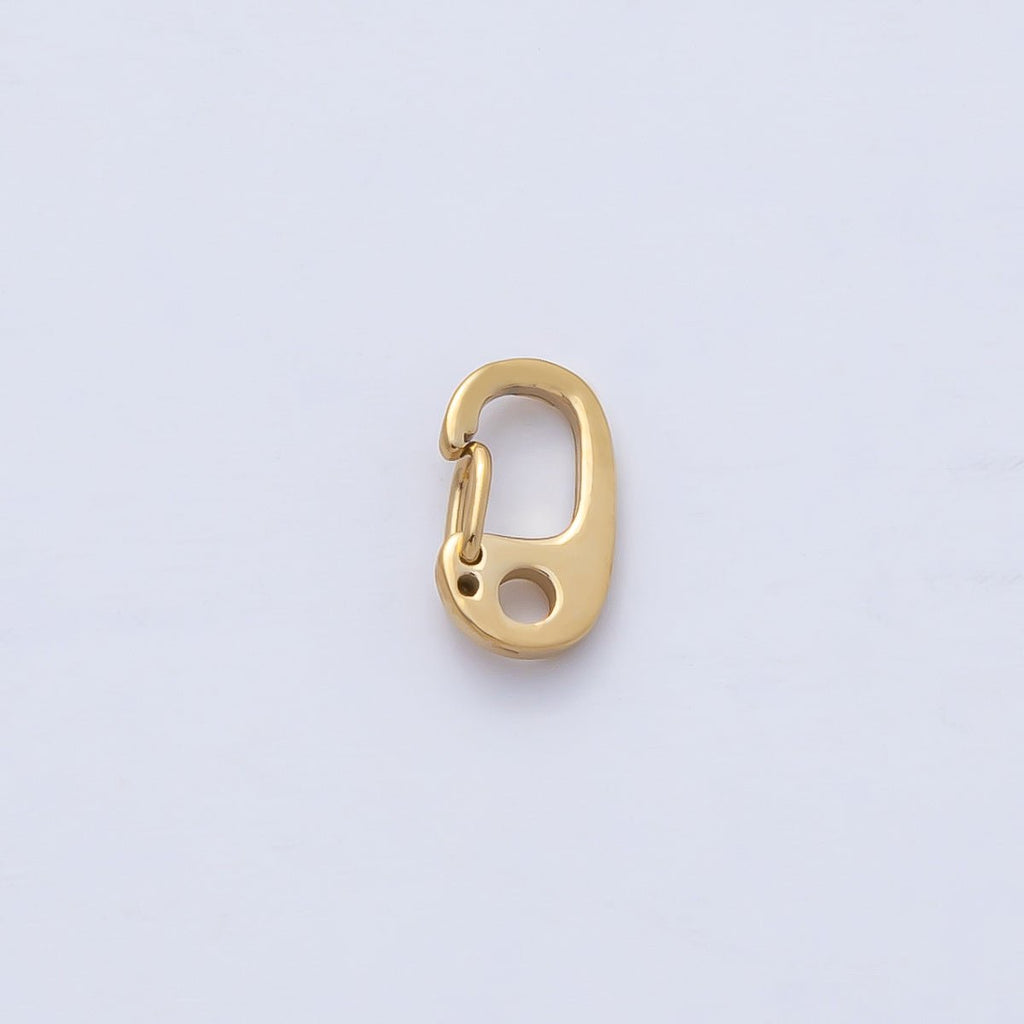 18K Gold PVD Stainless Steel 7.7mm Push Gate Oblong Minimalist Finding | Z1621