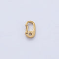 18K Gold PVD Stainless Steel 7.7mm Push Gate Oblong Minimalist Finding | Z1621