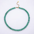Stainless Steel 8mm Green, Purple, Multicolor, Blue, Purple, Pink, Orange, White Glitter Resin Rondelle Bead 16 Inch Necklace w. Extender | WA-04565 ~ WA-04572
