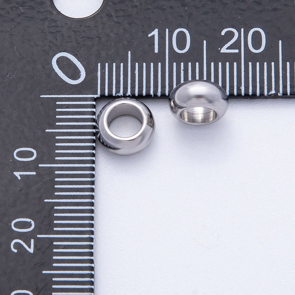 Stainless Steel 8mm Minimalist Rondelle Bead Set by 10 Pieces | Beads-00139