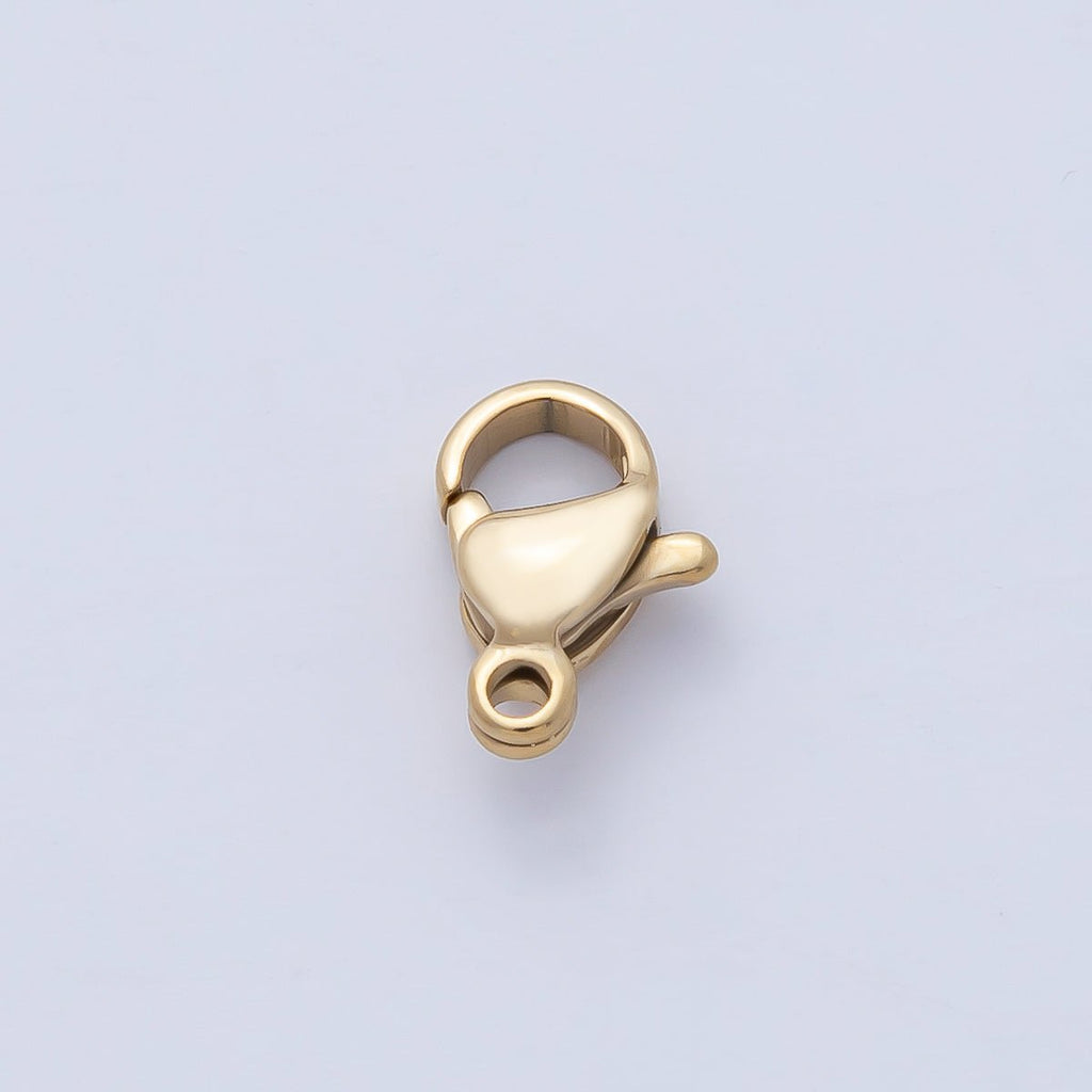 18K Gold PVD Stainless Steel 9mm, 10mm, 11mm, 13mm Minimalist Lobster Claw Clasps Finding | Z1628 - Z1632