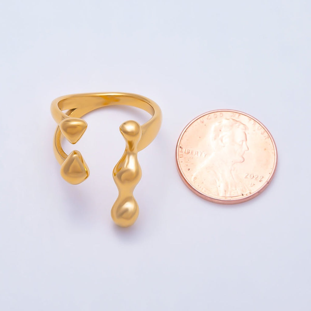 Stainless Steel Molten Drip Wrap Wrap Ring | Rings-00319