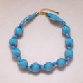 Stainless Steel Pastel Color Shimmer Satin Fabric Wrapped Bead 17 Inch Handmade Scarf Necklace w. Extender | WA-04401 - WA-04403