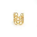 Stainless Steel Triple Hammered Round Band Ring in Gold & Silver | Rings-00224