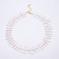 Stainless Steel White, Pink Biwa Freshwater Pearl 16.5 Inch Choker Necklace | WA-04490 WA-04491