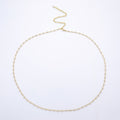 SUMMER 16K Gold Filled 4mm Clear CZ Bezel Heart Belly Waist Chain | WA-04717