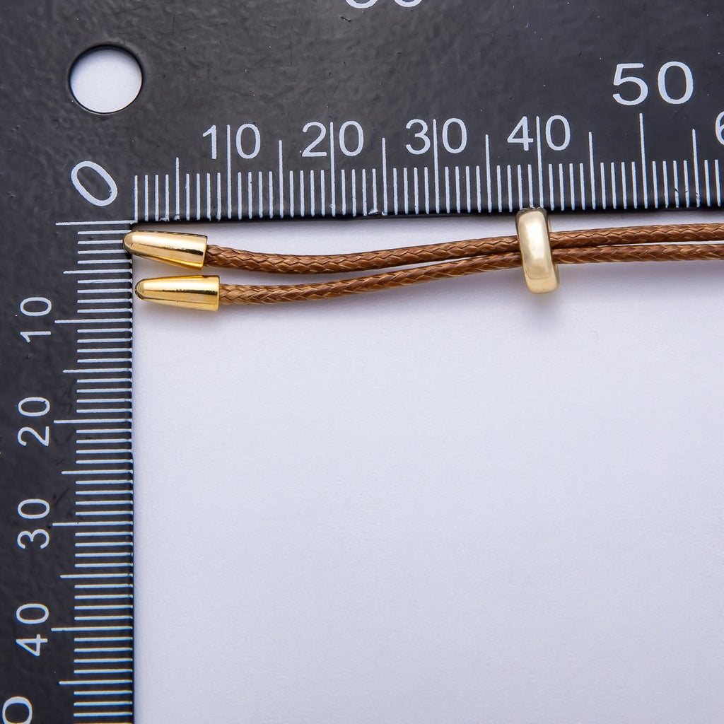 SUMMER 2mm Faux Paracord Bolo Slide Adjustable 26 Inch Lariat Necklace | WA-04304 ~ WA-04307