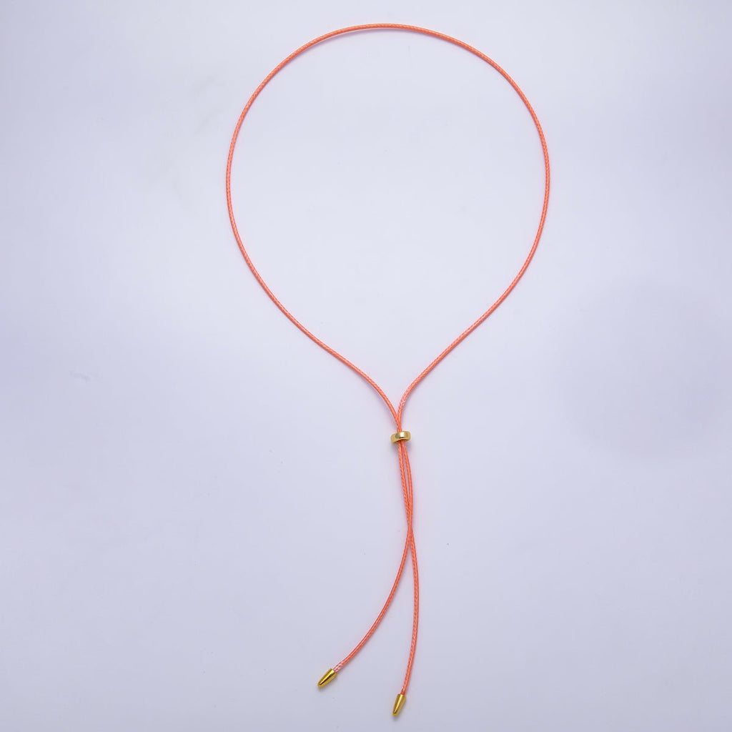 SUMMER 2mm Faux Paracord Bolo Slide Adjustable 26 Inch Lariat Necklace | WA-04304 ~ WA-04307