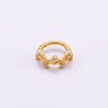 Titanium 11mm CZ Leaf Single Septum Cartilage Piercing Clicker in Gold & Silver | BJ-00100 BJ-00101