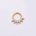 Titanium 13mm Clear CZ Baguette Single Septum Cartilage Piercing Clicker in Gold & Silver | BJ-00136 BJ-001367