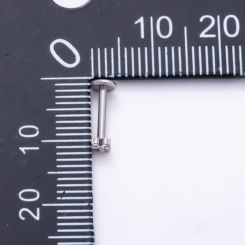 Titanium 2.7mm Clear CZ Flower Universal Cartilage Piercing Flat Back Stud | BJ-00206