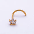 Titanium 3mm Triple Marquise CZ Cartilage Nose Single Piercing Stud in Gold & Silver | BJ-00214 BJ-00215