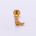 Titanium 6mm Cowboy Boot Cartilage Piercing Flat Back Stud in Gold & Silver | BJ-00188 BJ-00189