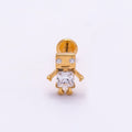 Titanium Clear CZ Robot Cartilage Piercing Flat Back Stud in Gold & Silver | BJ-00088 BJ-00089