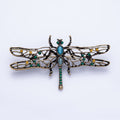 Vintage Gold 71mm x 40mm Dragonfly Insect Animal Pin Brooch | BH-028