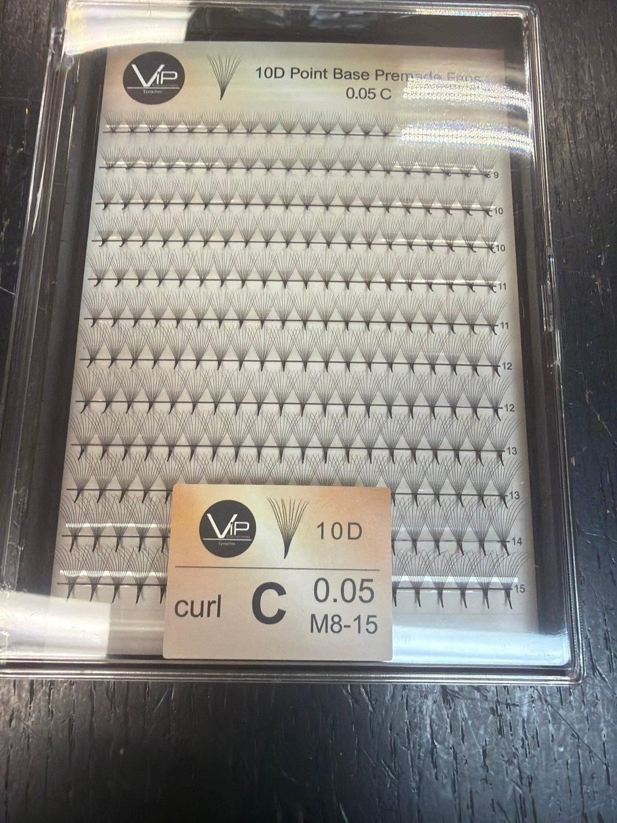 VIP 10D Point Base Premade Fans 0.05 mm C, D, CC & DD Mix | 12-Line Large Trays